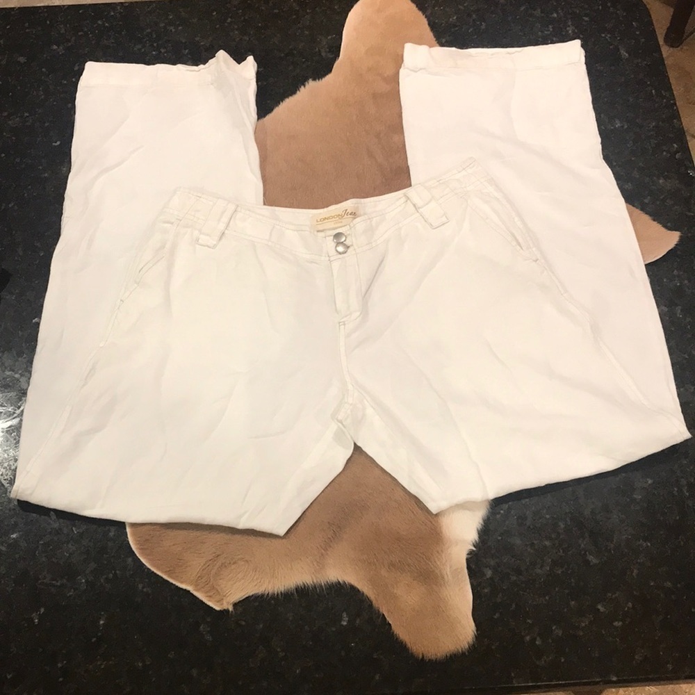 London Jean Chinos 100% Linen Pant Size 10